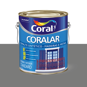 Tinta Esmalte Sintético Coralar Externa 3,6L Standard Brilhante Cinza Médio 014 Coral