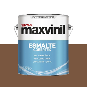 Tinta Esmalte Sintético Cobertex 3,6L Standard Brilhante Marrom Conhaque Maxvinil