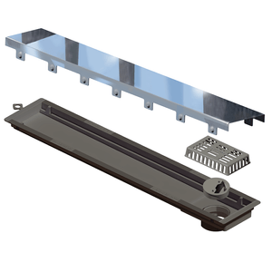 Ralo Linear 7x50 com Fecha Ralo e Filtro PVC Tampa Inox Novii