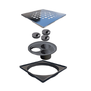 Ralo Grelha 15x15 com Fecha Ralo Pvc Tampa Inox Novii