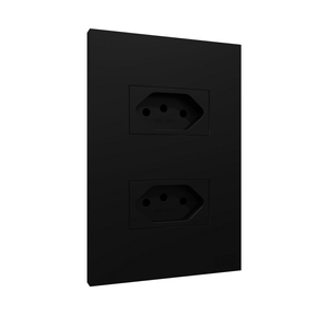 Tomada Dupla 20A Recta Preto Blux