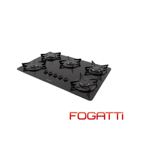 Cooktop com 5 Bocas e Acendedor Automático Bivolt Preto Fogatti