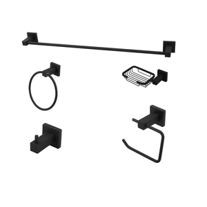 Kit Acessórios 5 Pcs Luxo 4005 Quadratt Black Matte Imperatriz