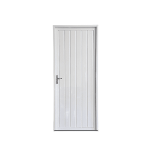 Porta de Aço Pintado 215x85x12 Canelada Esquerda Branca Haiala