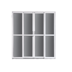 Porta de Aço Pintado 215x200x12 de Correr 4 Folhas Branca Haiala