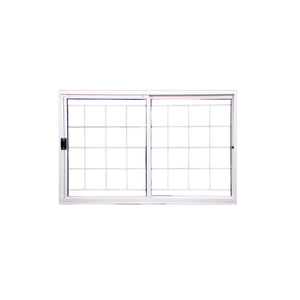 Janela 120x100x12 Tradicional De Correr Grade Quadriculada 2 Folhas Branca Haiala