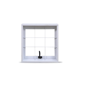 Janela de Aço Pintado 50x50x12 Tradicional Maxim Ar Grade Quadriculada Branca Haiala