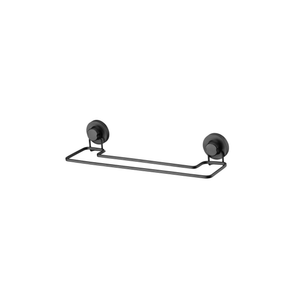 Porta Toalha Toalheiro de Banho com Ventosa 450x90mm Faciliti Preto Fosco Schmitt