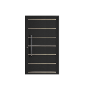 Porta 215x110x12 Aço Pintado Lambri Pivotante Black Esquerda Haiala