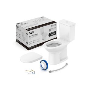 Kit Vaso com Caixa Acoplada e Acessórios Round 3/6L Branco Roca