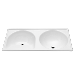Tanque 102x50 Duplo Marmore Sintetico Branco Decoralita