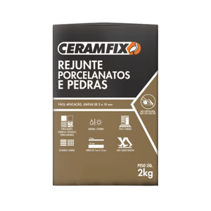 Rejunte 2kg Porcelanatos e Pedras Bege Claro Ceramfix