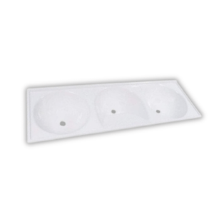 Tanque 155x55 Triplo Marmore Sintetico Branco Decoralita
