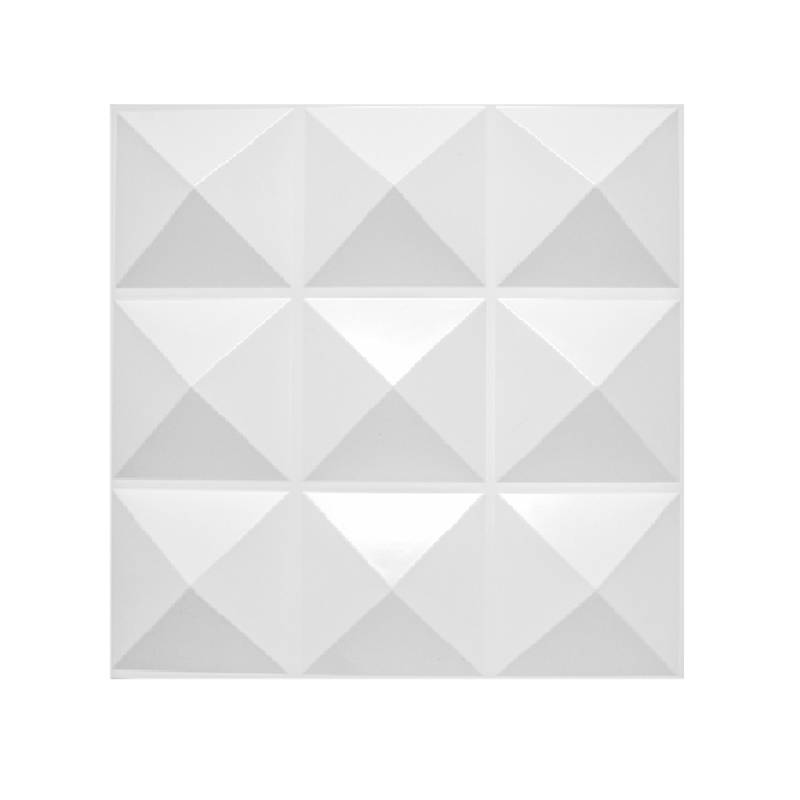 Kit_Painel_3D_50x50_com_8_Pecas_Pirmide_Branco_Fosco_Poliestireno_Mebuki_2411300